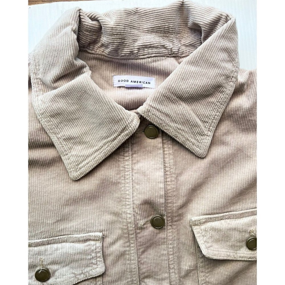 GOOD AMERICAN Corduroy Shacket In Bone Size 3/4 L/XL - Picture 4 of 10